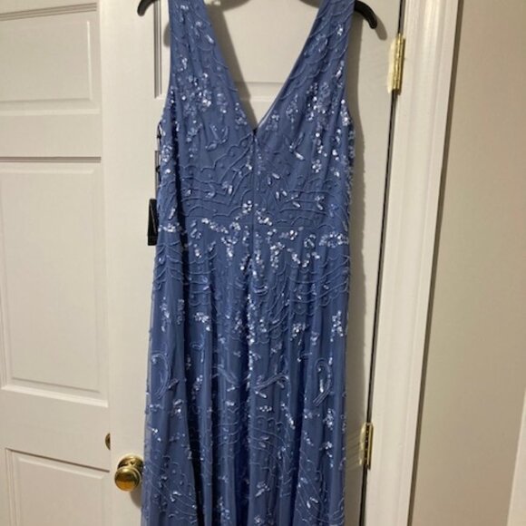 Adrianna Papell Tea Length French Blue dress - Picture 6 of 9